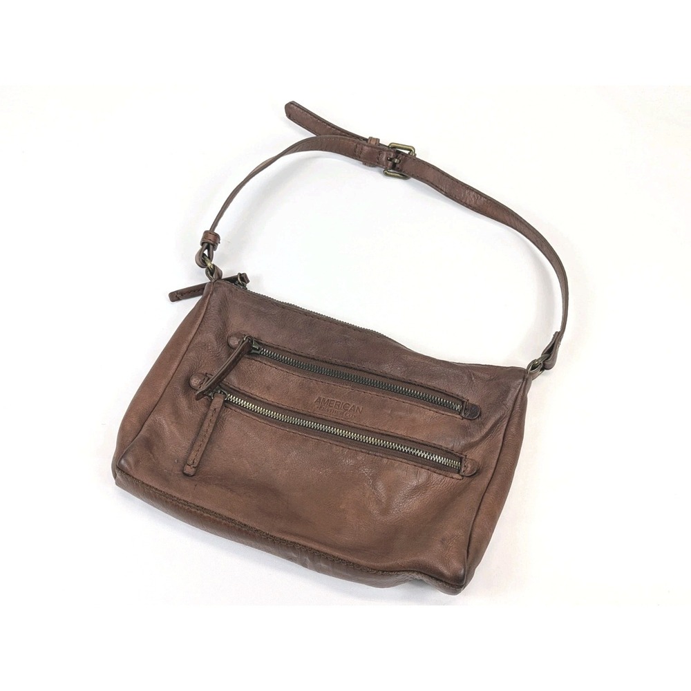 American‎ Leather Shoulder Bag Shopper Brandy Brown Leather Purse